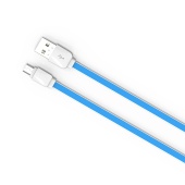 Кабель USB - microUSB круглый синий 2,1А 1,0м Ldnio XS07