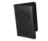Обложка для паспорта черная с гербом 112225