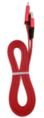 Кабель USB - microUSB красный 3,0А 1,5м Data Cable возобновляемый