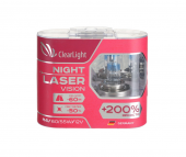 Лампы ClearLight H4 (55) (+200% яркости) Night Laser Vision 12В 2шт.