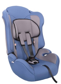 Кресло детское автомоб. группа 1, 2, 3 (9-36кг) синее Zlatek "Lux"