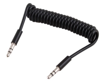 Аудио  кабель с 3,5 на 3,5 Am-Am (2,0м) витой, черный 3 контакта