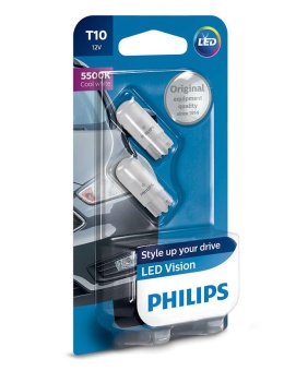 Лампа W2.1x9.5d (led) Philips Cool White 5500K 2шт.