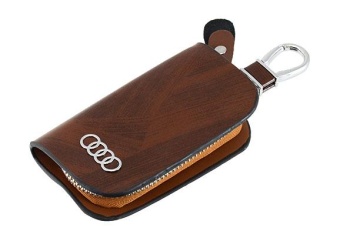 Ключница с логотипом Audi кожа коричневая 123