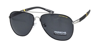 Очки Porsche 8770 черная оправа серебристые края серые