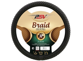 Оплетка на руль черная PSV Braid Fiber "M"