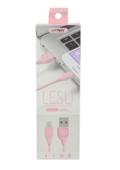 Кабель USB - microUSB розовый 1,0м