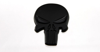 Наклейка металл "Punisher" черная 4,3х5,8см