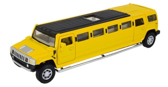 Модель Hummer H2 лимузин М1:32 желтая