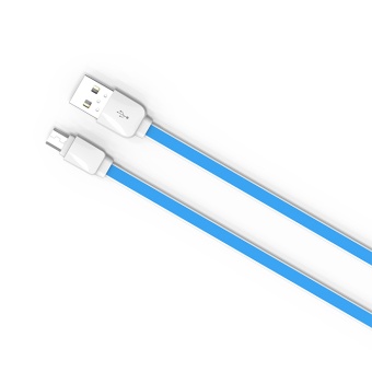 Кабель USB - microUSB круглый синий 2,1А 1,0м Ldnio XS07