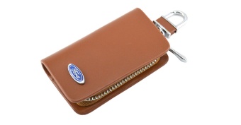 Ключница с логотипом Ford кожа коричневая Y75