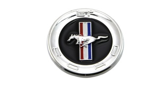 Наклейка металл "Ford Mustang" серебро 6см