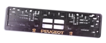 Рамка для номера с защелкой "Peugeot" (золото)